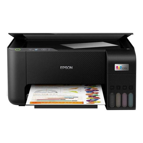 Impresora multifunción Epson EcoTank L3210 sistema continuo imprime fotocopia y escaner Color Negro