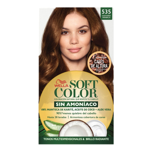 Kit Tintura Wella Professionals  Soft color Tinte de cabello tono 535 castaño arábica para cabello