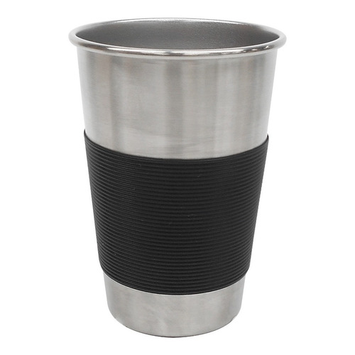 Mug Ekco De Acero Inoxidable De 450ml Con Funda De Silicón Color Negro