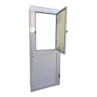 Puerta Aluminio Blanco Herrero 80x200 Con Postigo De Abrir 