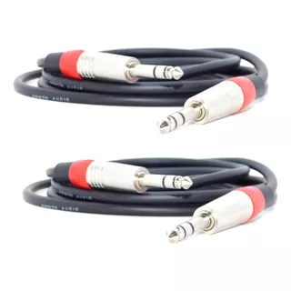 Cable Balanceado Trs Trs  Para Monitores De Estudio 3mts Neg