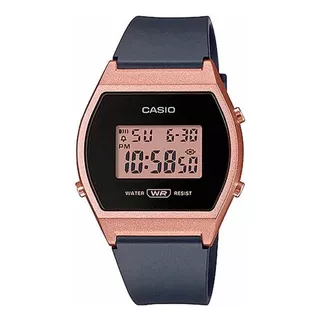 Reloj Mujer Casio Lw-204-1a Digital Negro / Color Del Bisel Rosa