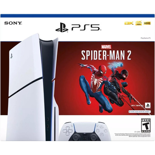 Sony PlayStation 5 Slim 1TB Spider-Man 2 color blanco
