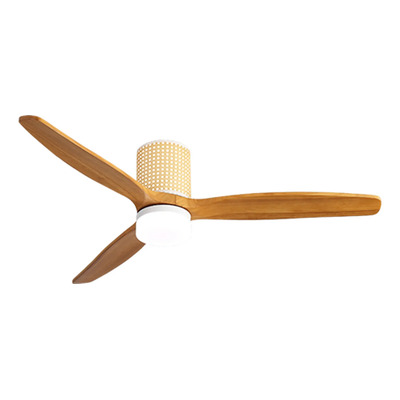 Ventilador De Techo Miami Blanco Madera Y Ratan C/luz 1.321 M 61 Hz/ 60hz Blanco Madera 3