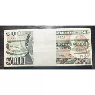 Lote 100 Billetes 500 Pesos Madero Fajilla Original Nuevos !