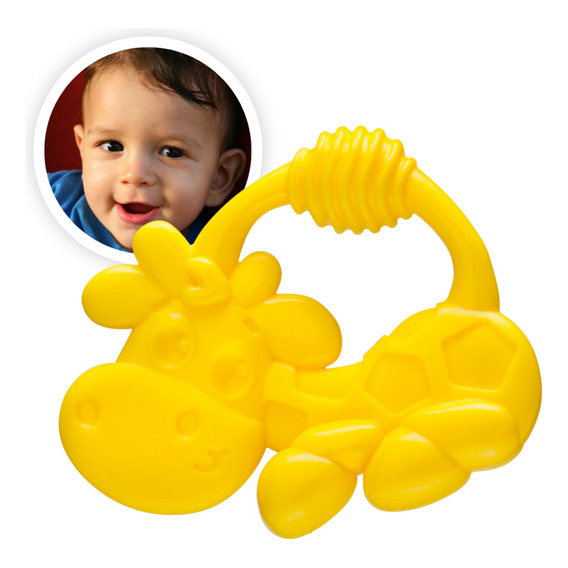 Mordillo De Bebé Jerry Giraffe Mini Teether Playgro Color Amarillo