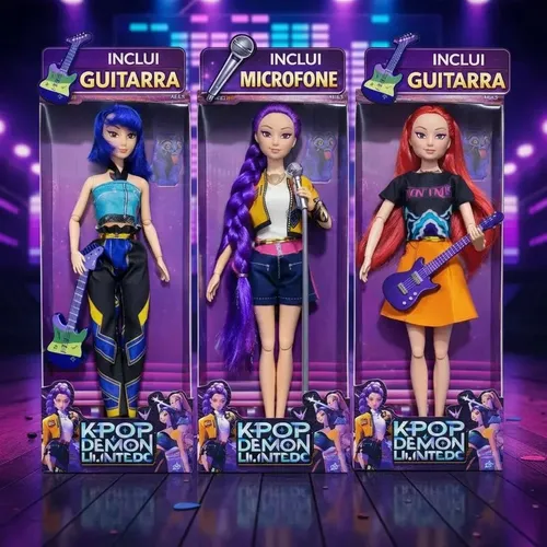 Kit 3 Bonecas Guerreiras Do K-pop Articuladas Musical | Frete grátis