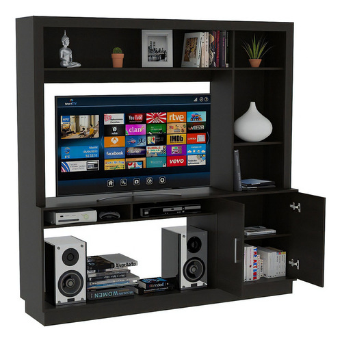 Mueble Mesa Cantabria P/ Tv 50puLG Wengue Excelsior Color Marrón oscuro