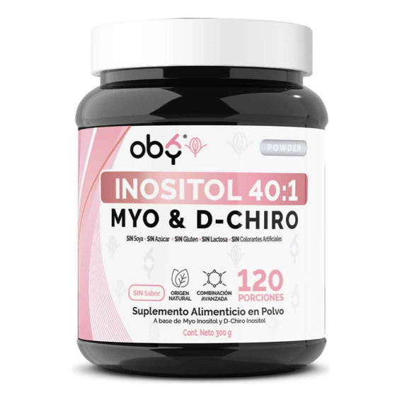 Suplemento En Polvo Oby  Oby Pure Inositol Oby Pure Inositol Myo Y D-chiro Ratio 40 1 Powder Inositol, Myo Inositol, D-chiro Inositol En Bote De 300g
