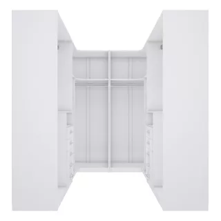 Kit Closet Com Cabideiros E Gavetreiro A 2,00 Mundi Movéis M361.b Cor Branco