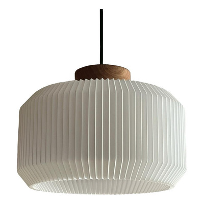 Colgante Campana Teo Con Madera Sustentable 3d Apto Led Lmp