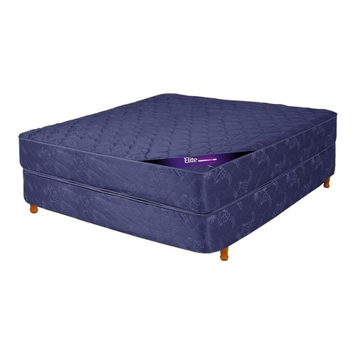 Colchon Y Sommier Queen Size Resortes Somier 1,90 X 1,60 Color Azul