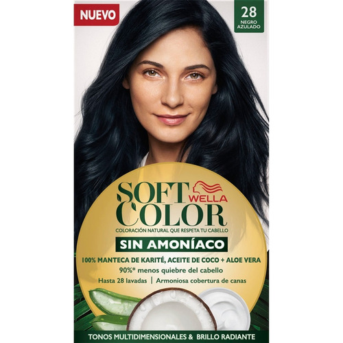 Kit Tintura Wella Professionals  Soft color Tinte de cabello tono 28 negro azulado para cabello