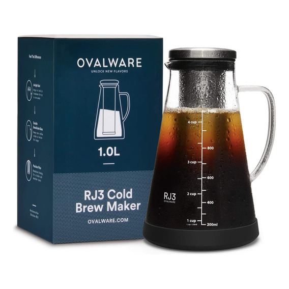 Cafetera Hermética Para Preparar En Frío, 1,0 L, Ovalware Rj