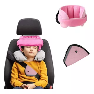 Cinturón De Seguridad Triángulo+almohada,para Niños,ajustabl Color Rosa