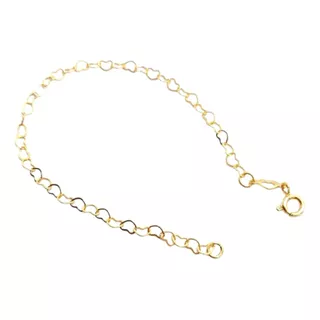 Pulsera Eslabones Corazones Laminado En Oro 18k Bellanel 