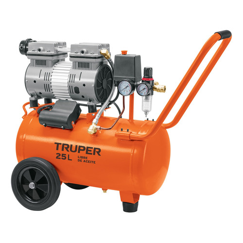 Compresor De Aire 2hp Silencioso Libre De Aceite, 25l 102958 Color Naranja Fase Eléctrica Monofásica Frecuencia 60hz