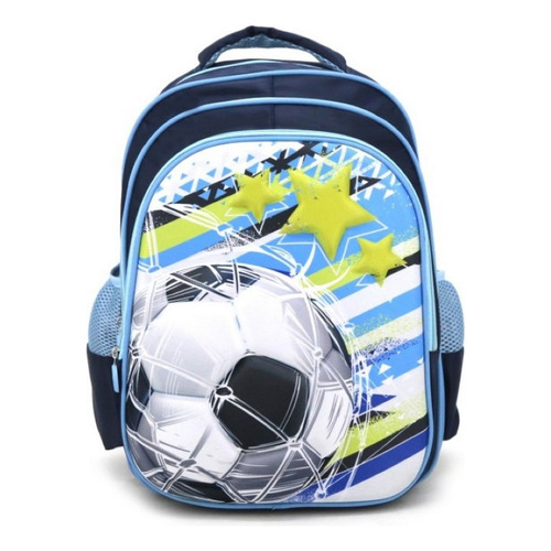 Mochila Escolar Primaria Trendy 16 PuLG 3d Futbol 16758 Color Azul