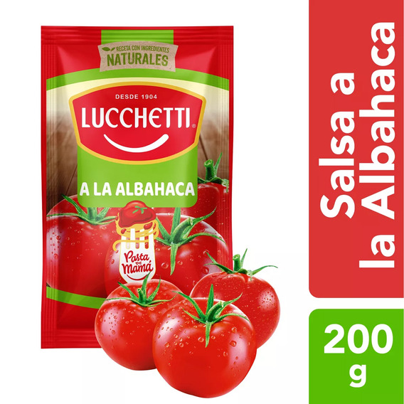 Salsa De Tomates A La Albahaca Lucchetti 200g