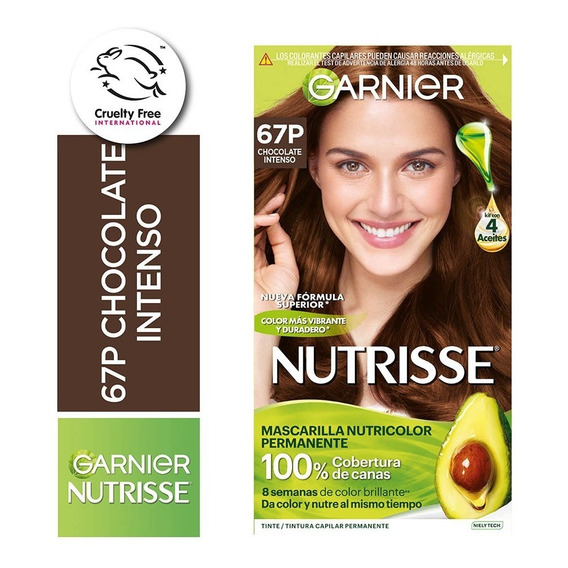 Kit De Coloración Permanente Garnier Nutrisse 4 Aceites Tono 67P Clasico