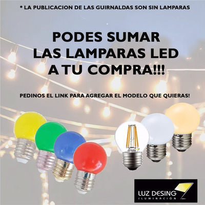 Guirnalda Luces Exterior 20 Metros Kermesse Apto Led 