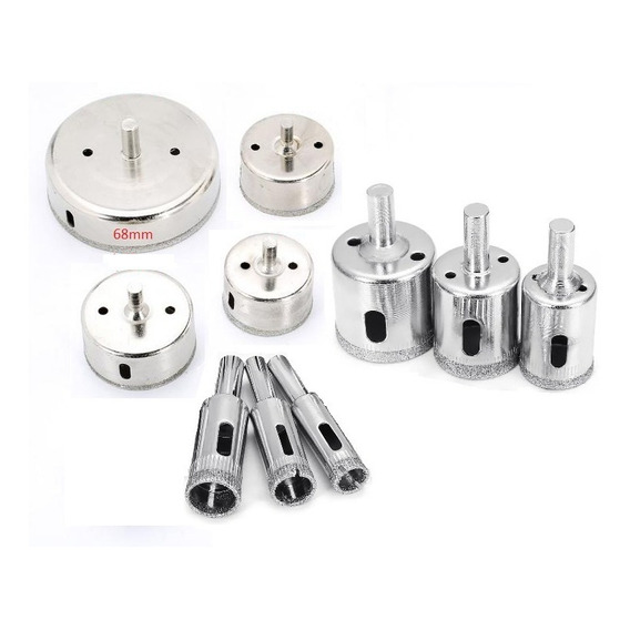 Mecha Copa Diamantada Set 10 Pz Broca Vidrios Cermica Marmol