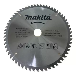 Lamina Serra Circular 210mm 8.1/4 60d Aluminio Makita D73128