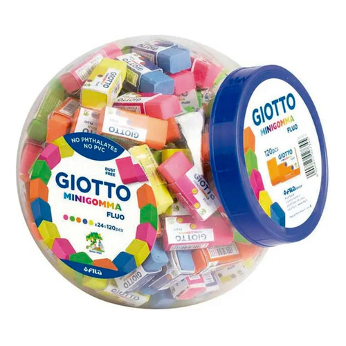 Pote Mini Goma Giotto Fluor 120 Unidades