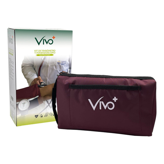 Kit Vivo+ Tensiometro Y Fonendoscopio Color Vino