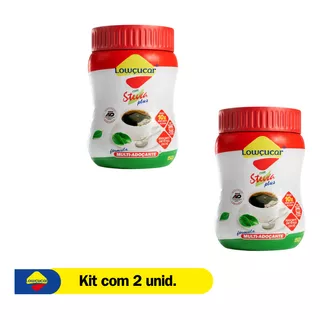 Kit Com 2 Adoçante Plus Com Stevia Em Pó Lowçucar Pote 150g