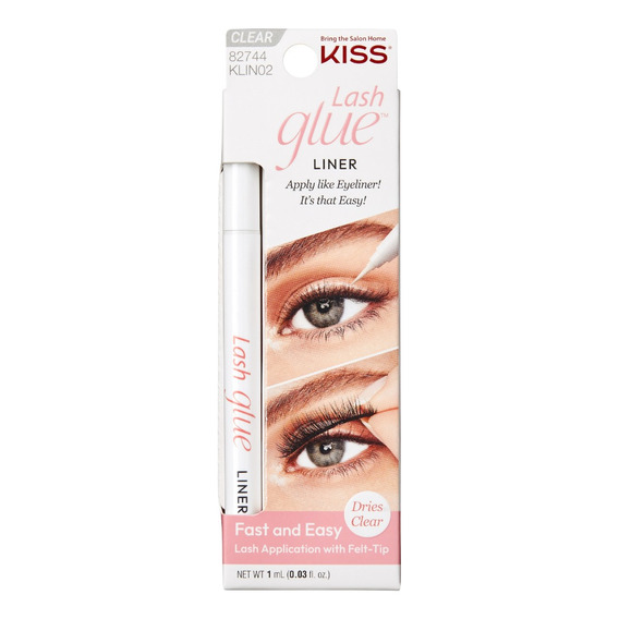 Pegamento Delineador Para Pestañas Kiss Glue Liner 1ml Color Transparente