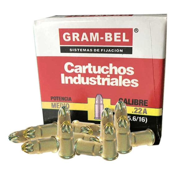 Cartucho Amarillo Cal 22 100 Pzs De Pistola Impacto Gram-bel