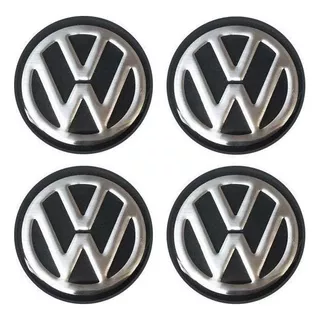 Kit Adesivo Emblema Resinado Logo Vw 48mm (4 Peças)