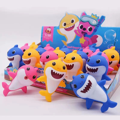 Baby Shark Com Som E Luz Brinquedo Vinil 3 Unidades Kit