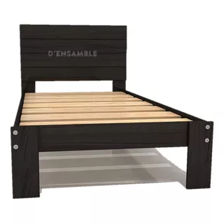 Cama Individual Madera Desarmable C/ Cabecera Color Base Box