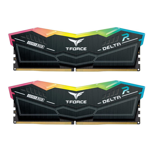 Memoria RAM T-Force Delta RGB gamer color negro 32GB 2x16GB Team Group DELTA RGB DDR5 DESKTOP