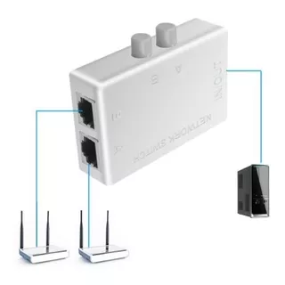 Interruptor Chave Rede Ethernet, 2 Portas, Rj45 Manual