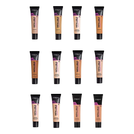 12 Bases Maquillaje Infallible Total Cover 24hrs L'oreal 