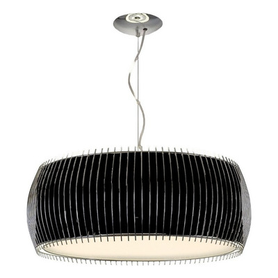 Colgante 3 Luces Cromo 50cm Apto Led Deco Negro