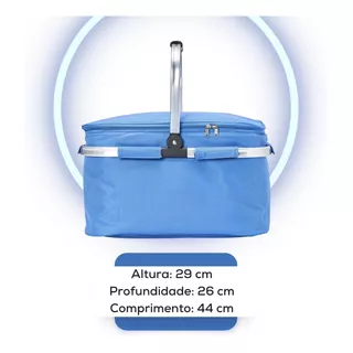 Bolsa Térmica P/ Lanches Quentinhas Passeio Viagem Reforçada Cor Azul