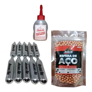 Kit C11 6mm - 1200 Esferas De Aço + 10 Co2 + Silicone 