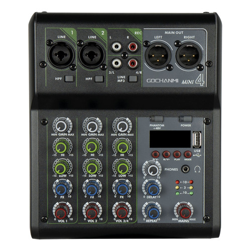 Gochanmi Mini4 Mezcladora Amplificada Dj Mixer Bluetooth