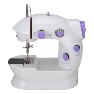 Máquina Electrica De Coser Recta Portable Blanca 220v Pampa Color Blanco