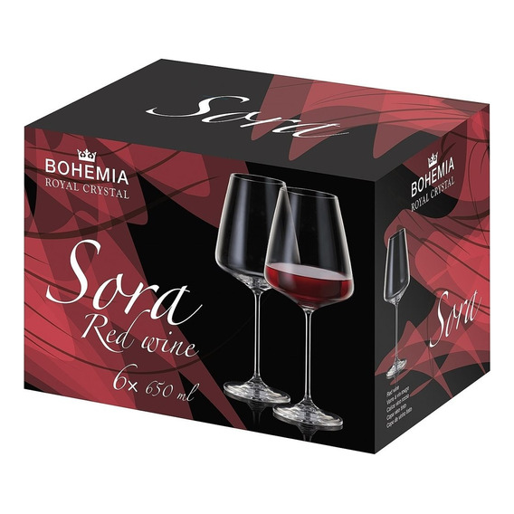 Copa Vino Set X6 650ml Sora Bohemia