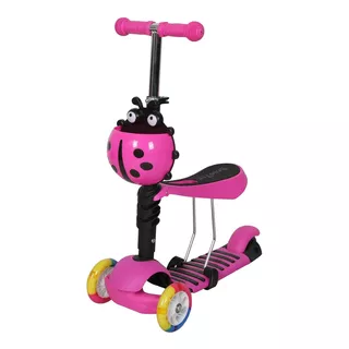Scooter 2 En 1 Para Niños Fuxion Toys, Diseño De Oruga Color Rosa