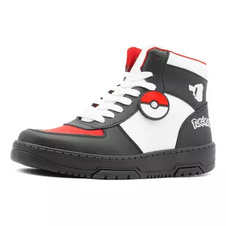 Tenis Bota Yuyin Para Niño Pokemon Casuales En Negro 22-25.5