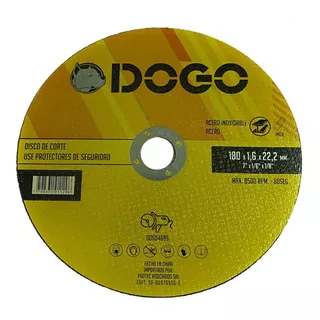 Disco De Corte Amoladora 180 X 1,6 ( 7 Pulgadas ) Acero Dogo Color Amarillo