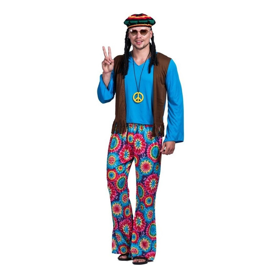 Disfraz De Hippie De Los Años 60 Para Hombre, Atuendos Love Peace Para Adultos De Los 80