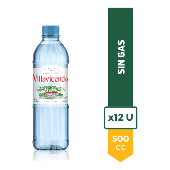 Agua Mineral Villavicencio 500ml Sin Gas La Barra Pack X12