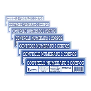 Bloco Controle Numerado Tamoio 1030 20 Blocos C/ 100 Folhas